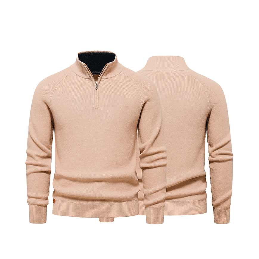 Zipped Collar Sweater R&L + Free Watch